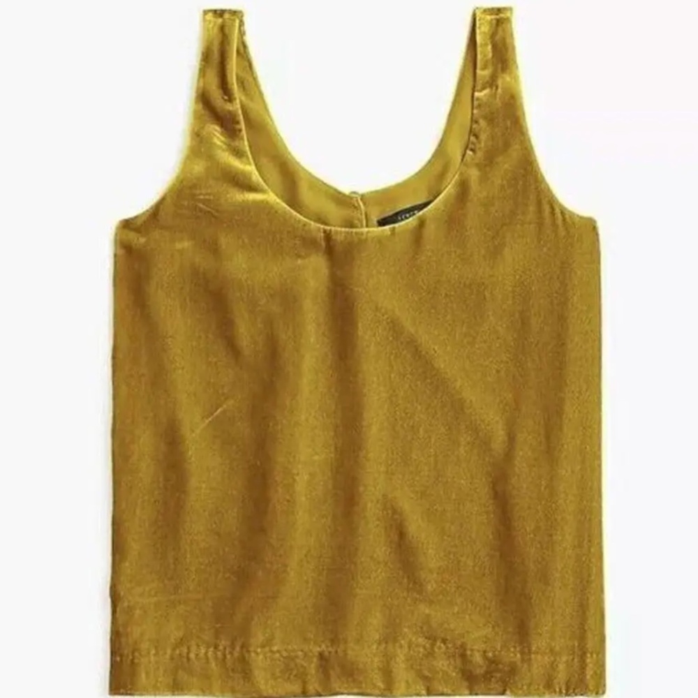 J.Crew Relaxed Gold Luxe Velvet Shell Top Tank Size 00